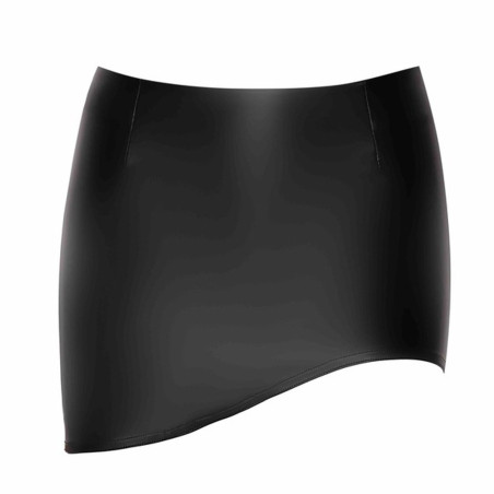 Asymmetrical mini skirt in wetlook - Skirts & Shorts