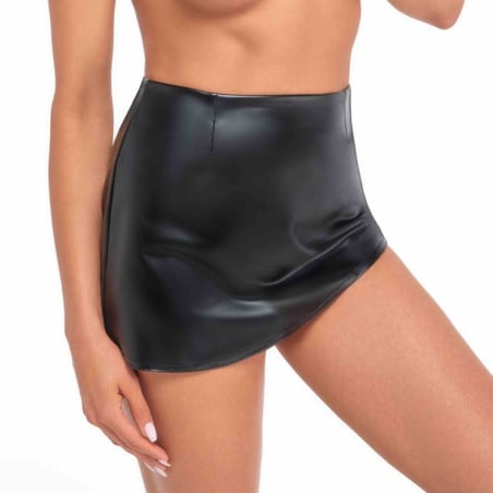 Mini jupe asymétrique en wetlook - Jupes pour travestis