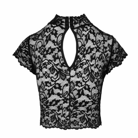Lace top with high collar - Tops
