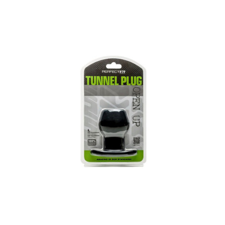 Anal plug tunnel Silicone Black Large 7.6 x 6.2 cm - Plugs anals tunel