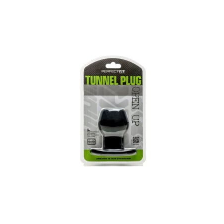 Plug anal tunnel Silicone Noir Large 7.6 x 6.2 cm - Plugs anals tunnel