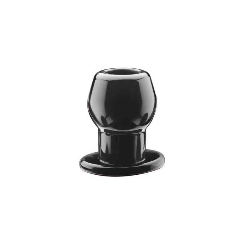 Anal plug tunnel Silicone Black Large 7.6 x 6.2 cm - Plugs anals tunnel for cross-dressers