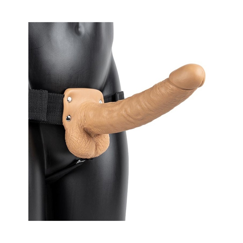 RealRock Hollow Strap On Dildo 23 x 4.5cm - Belt dildos for cross-dressers