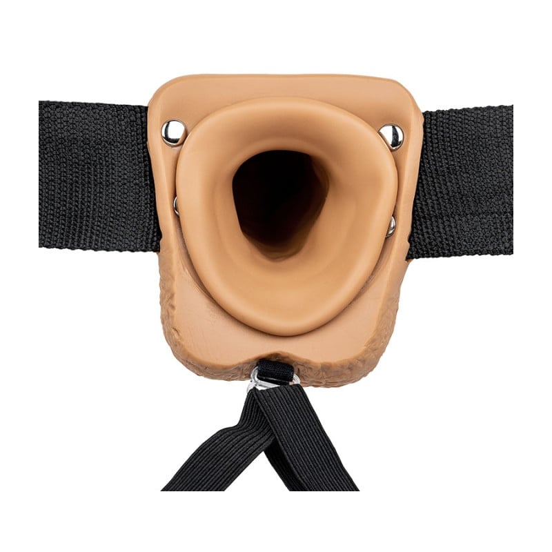 Gode ceinture creux Hollow Strap On RealRock 18 x 4.5cm - Belt dildos for cross-dressers