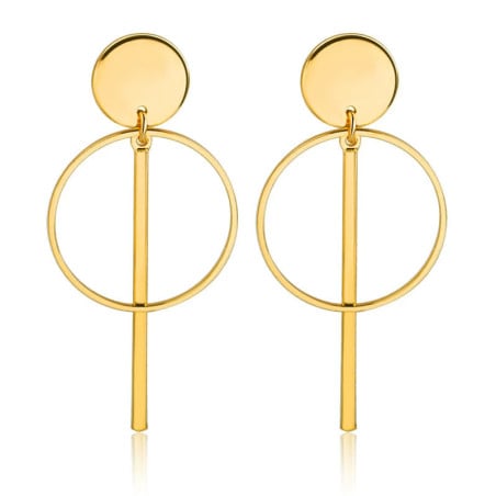 Boucles d'oreilles à clips dorées géométriques - Boucles d'oreilles à clips Boucles d'oreilles à clips dorées géométriques - Boucles d'oreilles à clips