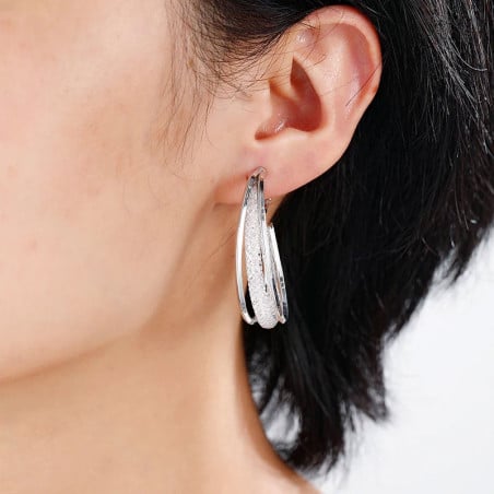 Mini hoop earrings with silver clips - Clip earrings