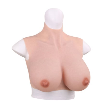 Buste seins réalistes coton col haut - Bustes silicone pour travesti