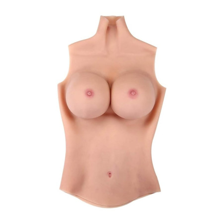 Bust long boobs realistic cotton high collar - Silicone breast combinations