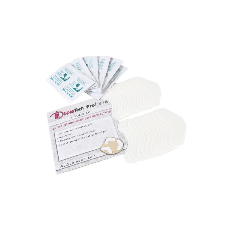 Bandes autocollantes V-Tapes pour faux seins (24 bandes) - Accessoires faux seins pour travesti