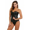 Corset aspect cuir & zip côté - Corsets pour travestis Corset aspect cuir & zip côté - Corsets pour travestis