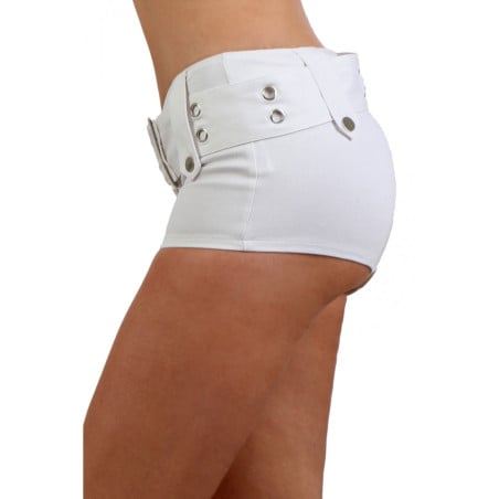 Short blanc avec ceinture - Jupes pour travestis