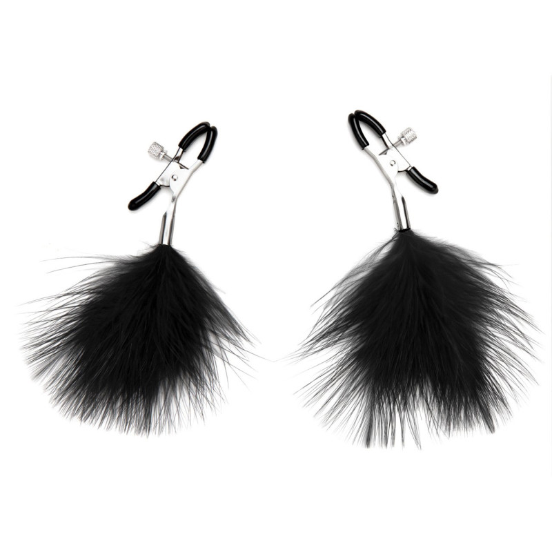 Nipple clamps with feathers - Nipple clamps for cross-dressers