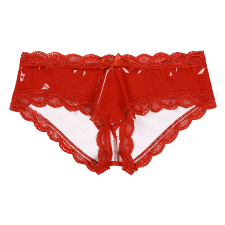 Culotte sexy wetlook rouge - Culottes / Strings