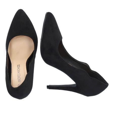 Escarpins stiletto daim noir - Escarpins grandes tailles pour travestis Escarpins stiletto daim noir - Escarpins grandes tailles pour travestis