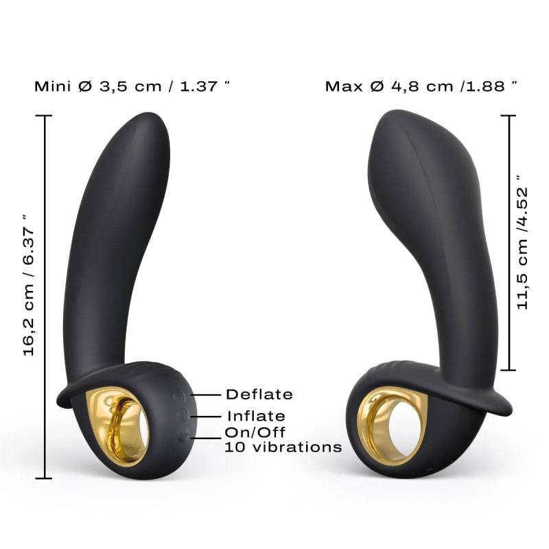 Deep Extand anal and vaginal vibrator - Inflatable plugs for cross-dressers