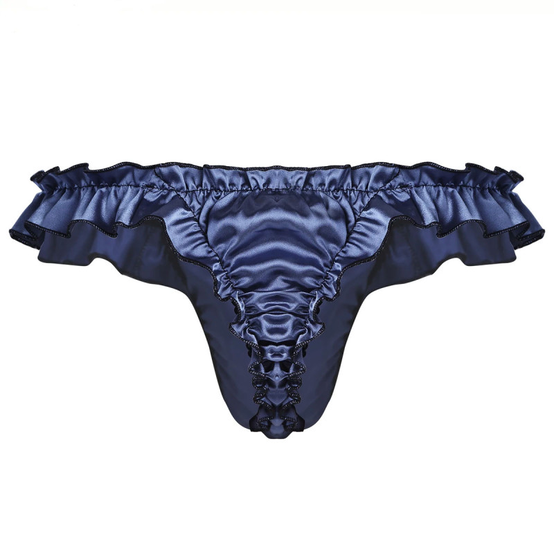Blue satin sissy panties - Panties & Thongs for cross-dressers