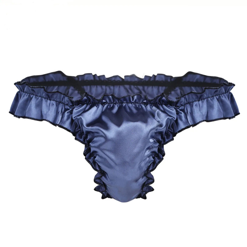 Blue satin sissy panties - Panties & Thongs for cross-dressers