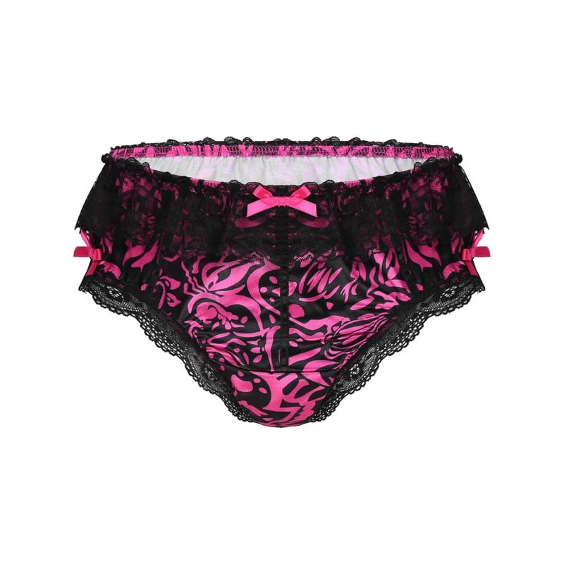 Sissy pink satin and lace panties - Panties & Thongs for cross-dressers