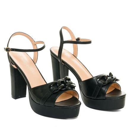 Sandales noires gros talons - Sandales grandes tailles pour travestis Sandales noires gros talons - Sandales grandes tailles pour travestis
