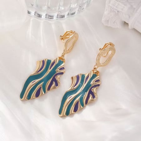 Boucles d'oreilles à clips Vague d'azur - Boucles d'oreilles à clips