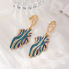 Boucles d'oreilles à clips Vague d'azur - Boucles d'oreilles à clips Boucles d'oreilles à clips Vague d'azur - Boucles d'oreilles à clips