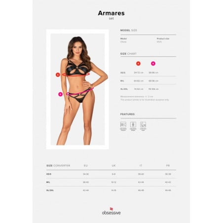 Ensemble 2 pièces Armares - Ensemble lingerie sexy pour travestis Ensemble 2 pièces Armares - Ensemble lingerie sexy pour travestis