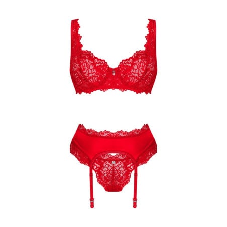Ensemble 3 pièces Amor Cherris - Ensemble lingerie sexy pour travestis Ensemble 3 pièces Amor Cherris - Ensemble lingerie sexy pour travestis