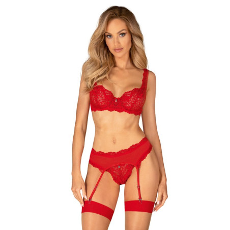 Ensemble 3 pièces Amor Cherris - Ensemble lingerie sexy pour travestis Ensemble 3 pièces Amor Cherris - Ensemble lingerie sexy pour travestis