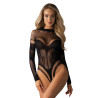 Black Bodysuit with Geometric Pattern - Sexy bodysuits for cross-dressers Black Bodysuit with Geometric Pattern - Sexy bodysuits for cross-dressers