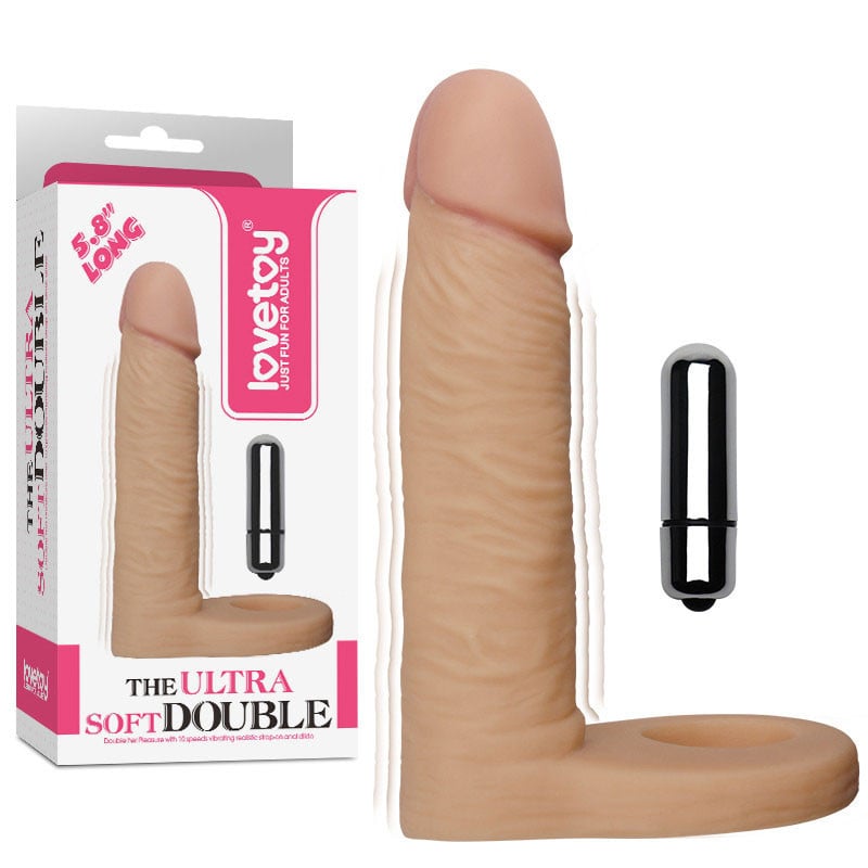 Double pénétrateur vibrant Ultra Soft Double - Double godes pour travestis