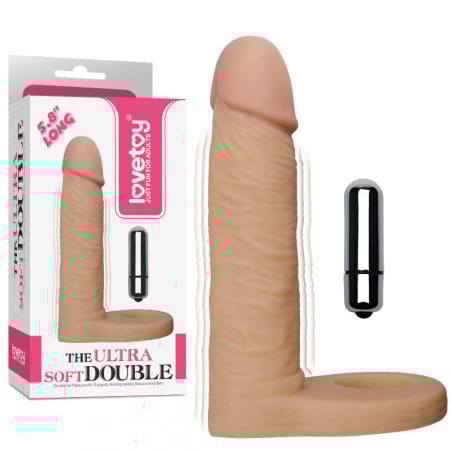 Double pénétrateur vibrant Ultra Soft Double - Double godes pour travestis