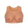 Round neck fake breasts jumpsuit - Silicone breast combinations for cross-dressers
