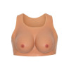 Round neck fake breasts jumpsuit - Silicone breast combinations for cross-dressers