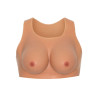 Round neck fake breasts jumpsuit - Silicone breast combinations for cross-dressers