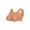 Round neck fake breasts jumpsuit - Silicone breast combinations for cross-dressers