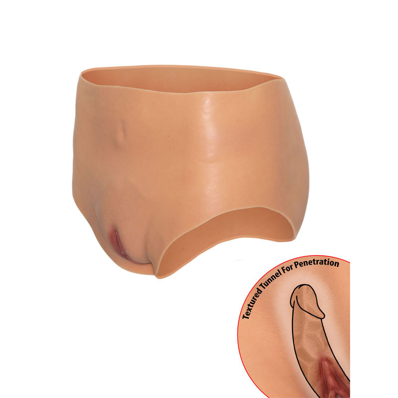 Penetrable High Waist Fake Vagina Briefs - Fake Vagina
