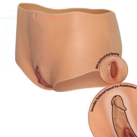 Slip Faux Vagin Double pénétration - Vagins réalistes
