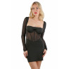 Black lycra dress Corset effect - Dresses Black lycra dress Corset effect - Dresses