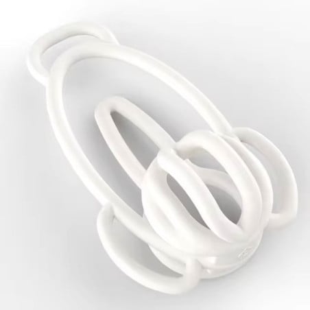 Fufu de chasteté blanc avec harnais - Tucking