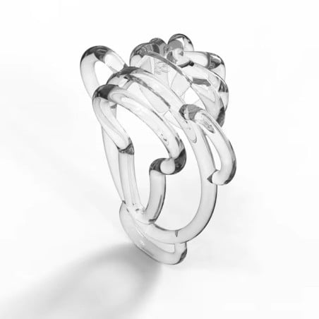 Fufu de chasteté transparent avec harnais - Tucking