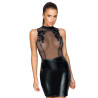 Black openwork dress with lace - Dresses Black openwork dress with lace - Dresses