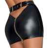 Jupe noire wetlook au zip doré - Jupes pour travestis Jupe noire wetlook au zip doré - Jupes pour travestis