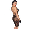 Robe résille floquée en velours Dos nu - Robes pour travestis Robe résille floquée en velours Dos nu - Robes pour travestis