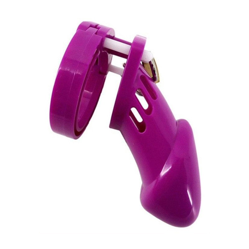 Cage de chasteté Silicone Bran 9 x 3cm Violette - Cages de chasteté pour travestis