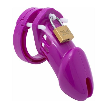 Cage de chasteté Silicone Bran 9 x 3cm Violette - Cages de chasteté pour travestis