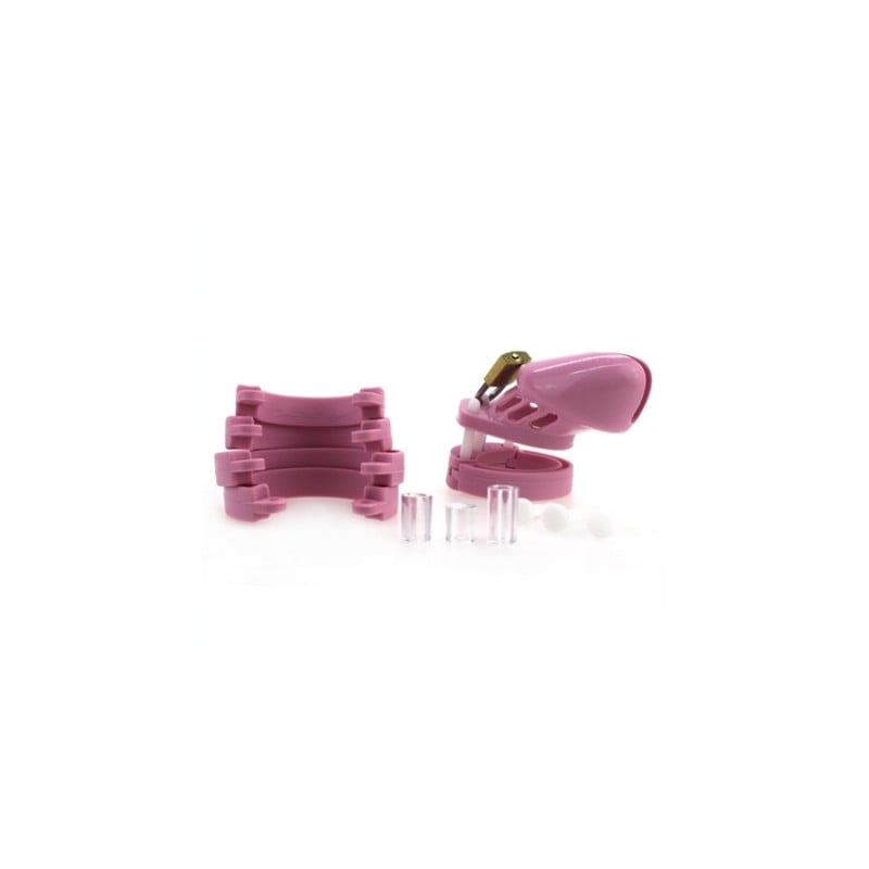 Cage de chasteté en silicone 7 x 3.3 cm Rose - Cages de chasteté pour travestis