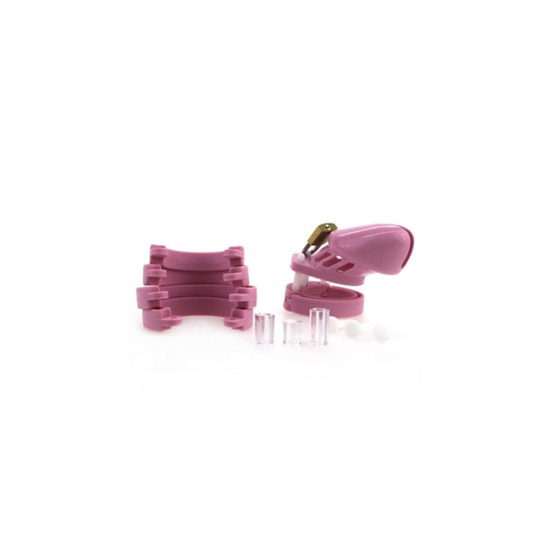 Cage de chasteté en silicone 7 x 3.3 cm Rose - Cages de chasteté pour travestis