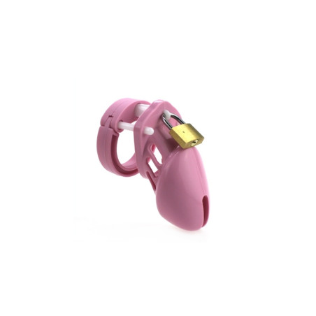 Cage de chasteté en silicone 7 x 3.3 cm Rose - Cages de chasteté pour travestis