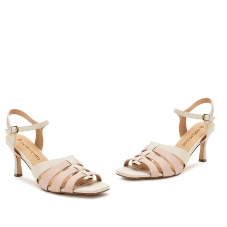 Sandale rose et crème - Sandales grandes tailles pour travestis Sandale rose et crème - Sandales grandes tailles pour travestis