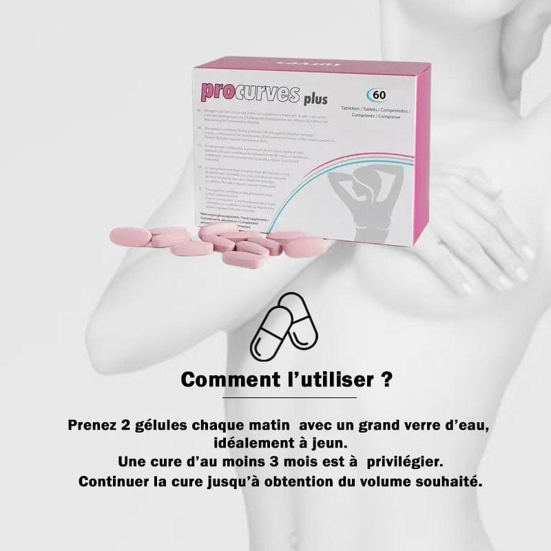 Procurves Plus (60 gélules) - Pilules volume poitrine pour travesti